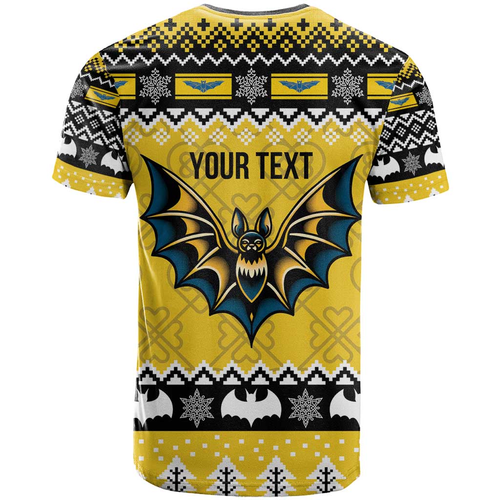 Personalized Brecknockshire Wales Christmas T-Shirt Welsh Celtic Bat Design Graphic Tee