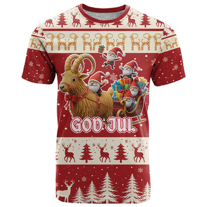 Sweden Christmas T-Shirt God Jul Nordic Julbock Graphic Tee