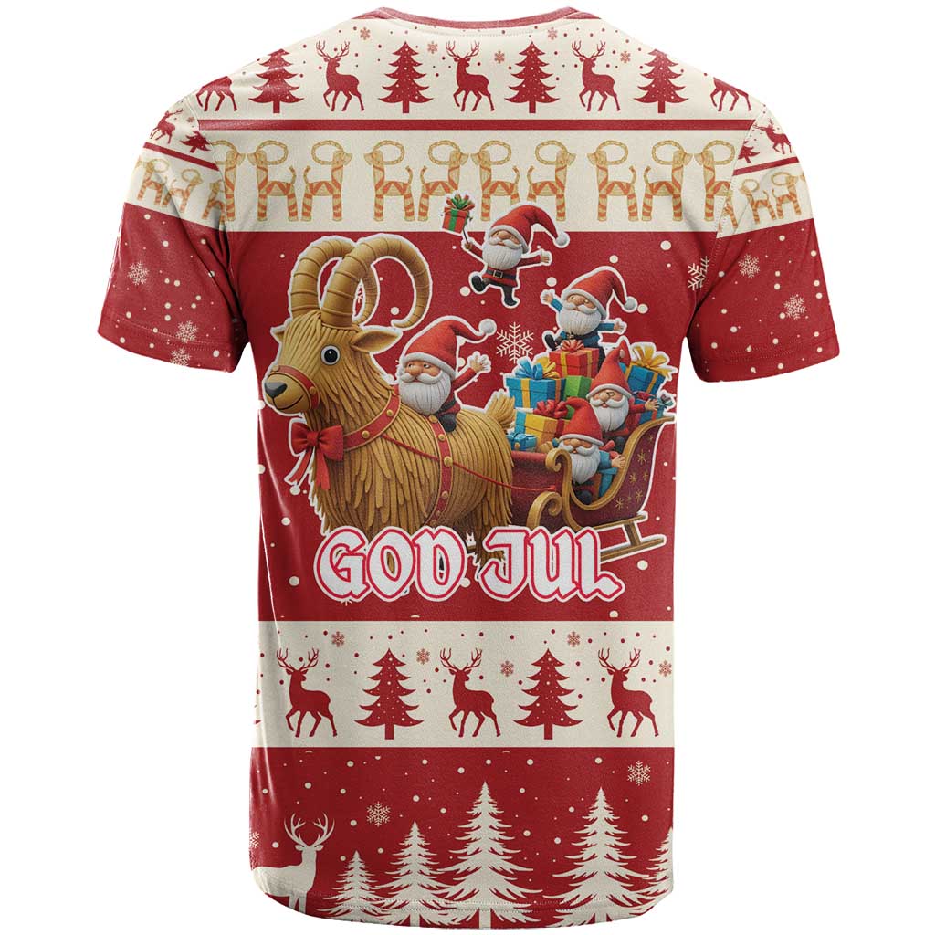 Sweden Christmas T-Shirt God Jul Nordic Julbock Graphic Tee