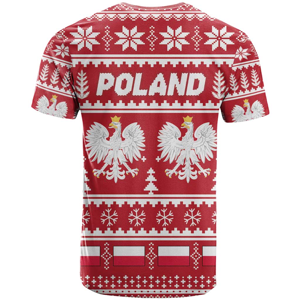 Poland Christmas T-Shirt Emblem With Flag Style Graphic Tee