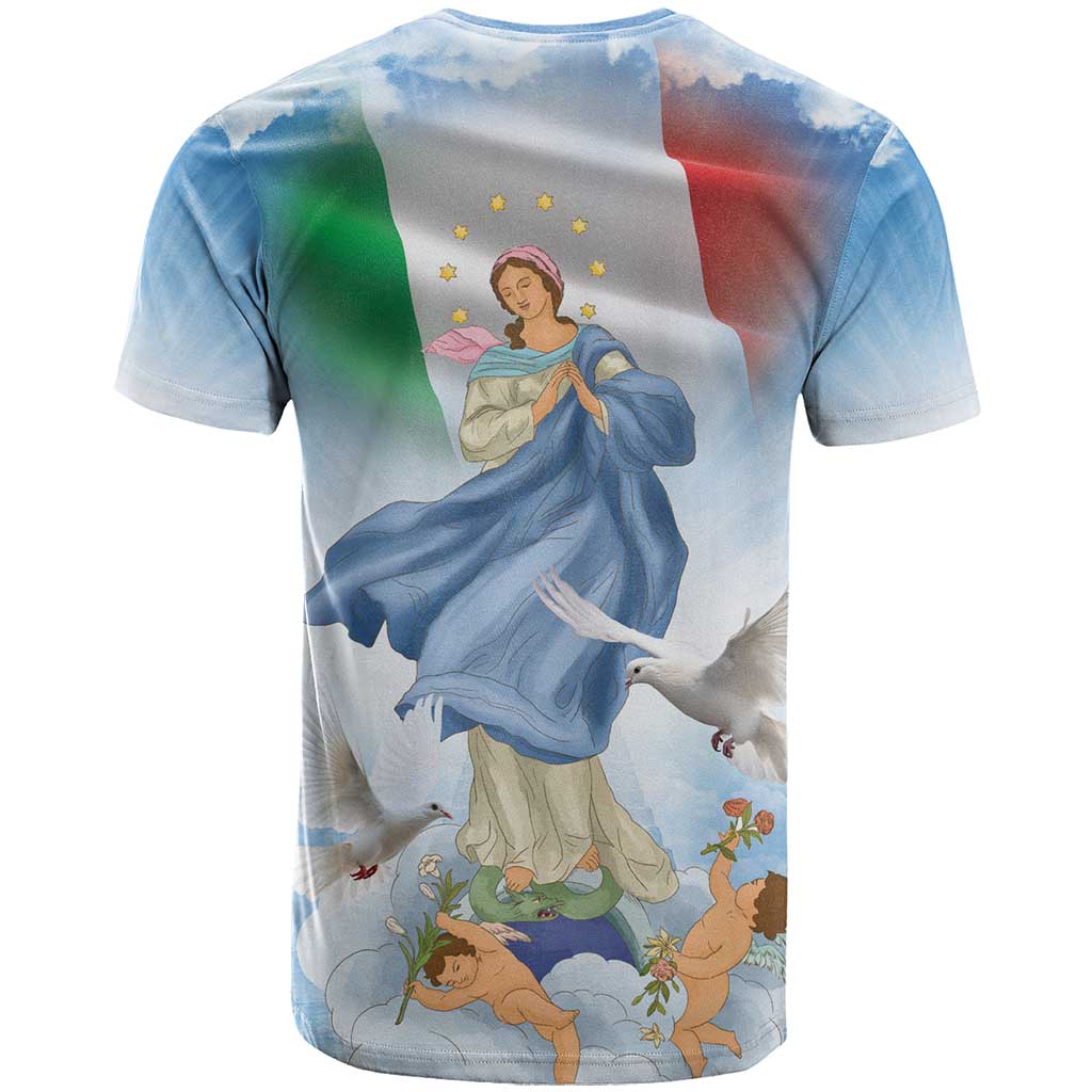 Italy Assumption Of Mary T-Shirt Blessed Virgin Mary Angel And Dove Graphic Tee