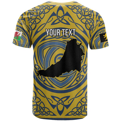 Personalized Cardiganshire Wales T-Shirt Ceredigion Coat of Arms Celtic Design Graphic Tee