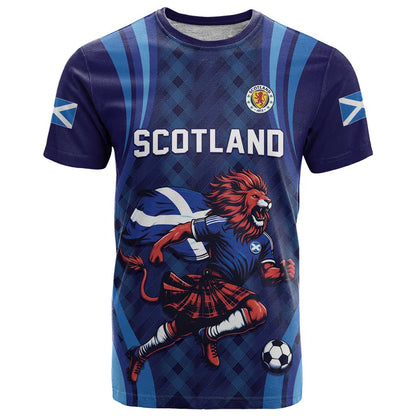 Custom World Football 2026 Scotland T-Shirt Lion Mascot Go Scottish Graphic Tee