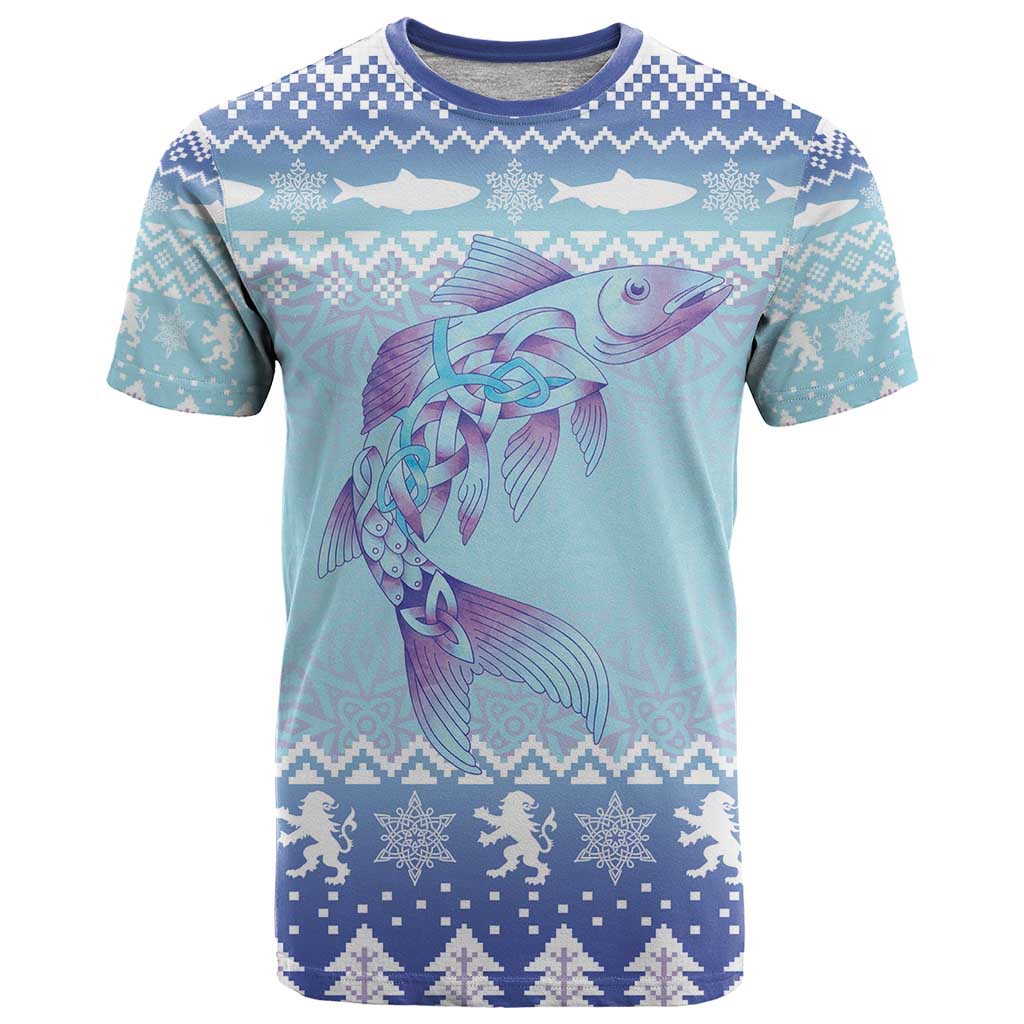Cardiganshire Wales Christmas T-Shirt Ceredigion Herring Celtic Knot Graphic Tee