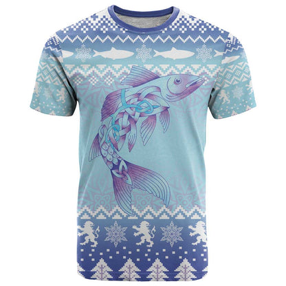 Cardiganshire Wales Christmas T-Shirt Ceredigion Herring Celtic Knot Graphic Tee