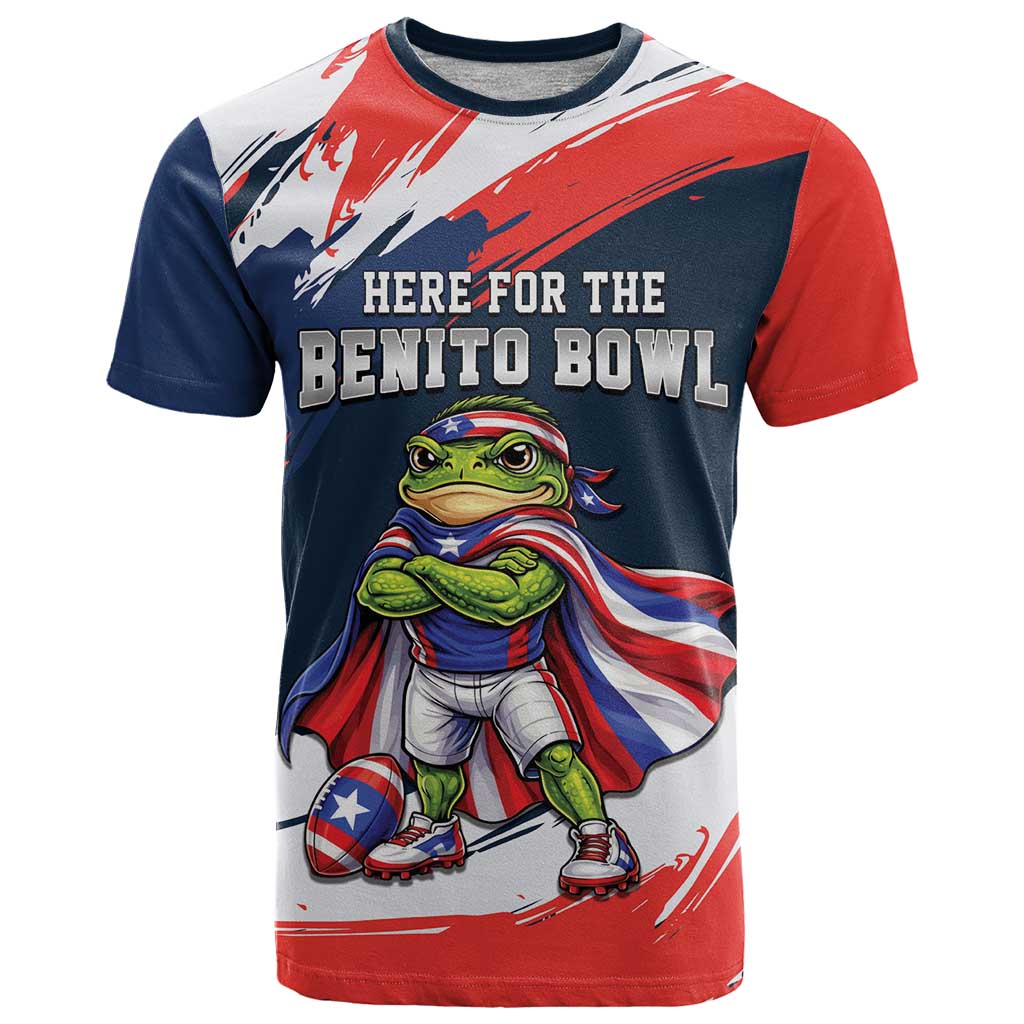 Benito Bowl Puerto Rican Football T-Shirt Coquí Frog Puerto Rican Graphic Tee
