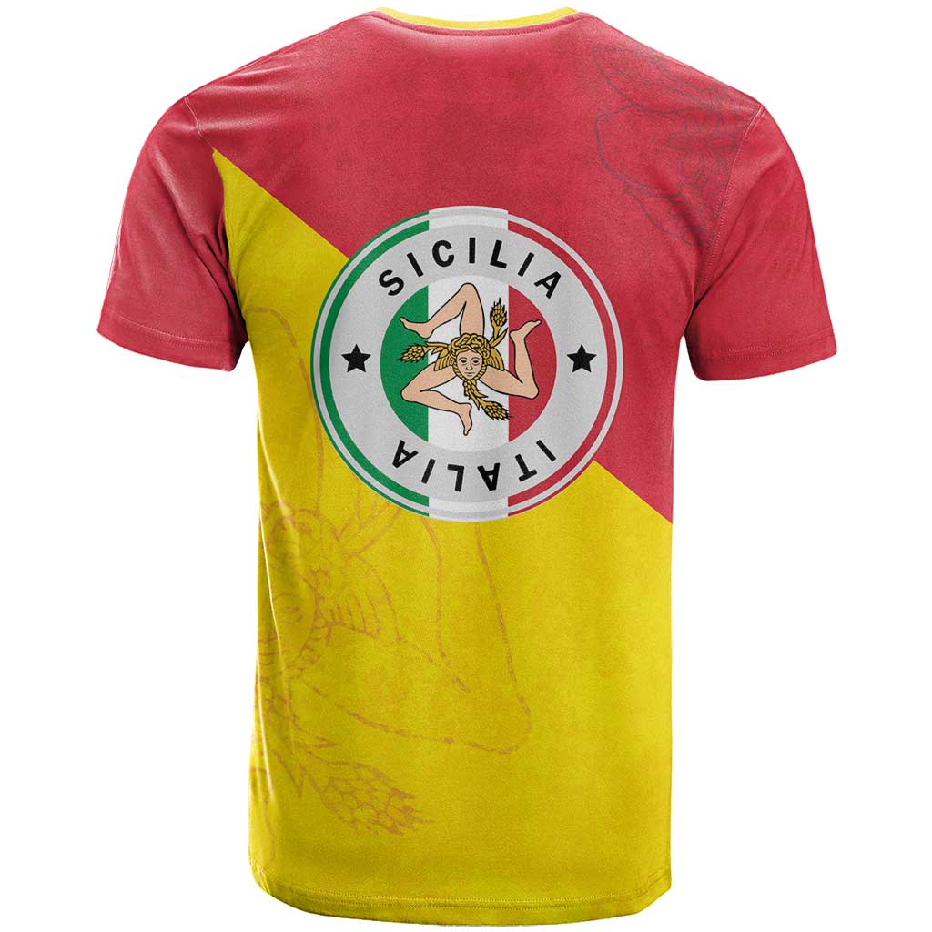 Italy Sicilia T-Shirt Triskeles With Lemons Graphic Tee
