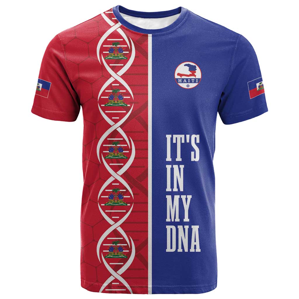 Custom Afro-Haiti Football T-Shirt It's In My DNA Graphic Tee