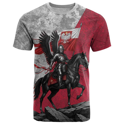Poland Winged Hussar Warrior T-Shirt Polska Flag Armor Spirit Graphic Tee