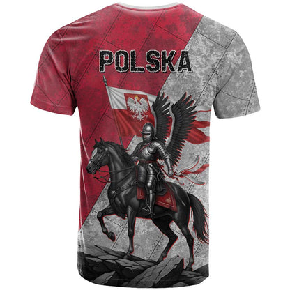 Poland Winged Hussar Warrior T-Shirt Polska Flag Armor Spirit Graphic Tee