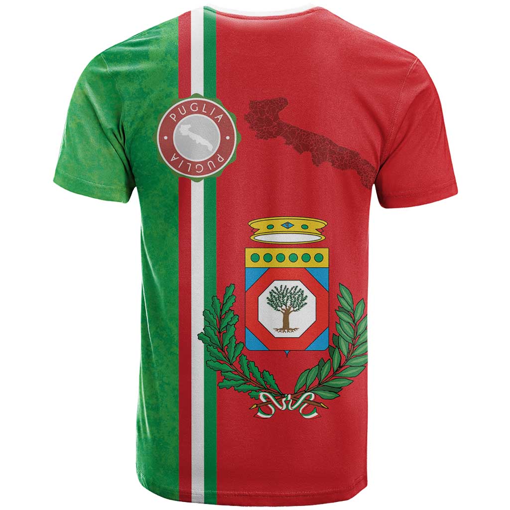Italy Apulia T-Shirt Map Of Apulia With Coat Of Arms Graphic Tee