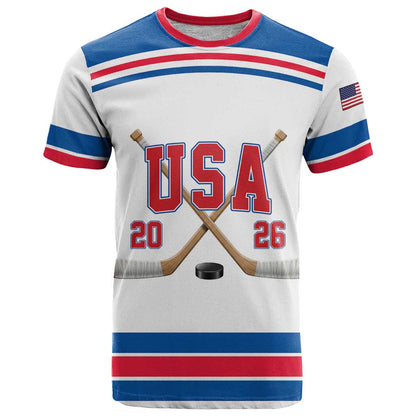 Custom USA Ice Hockey T-Shirt Let’s Go Champions Graphic Tee