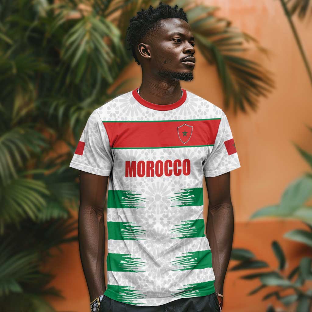Custom Morocco Football T-Shirt Road To Football Glory Graphic Tee