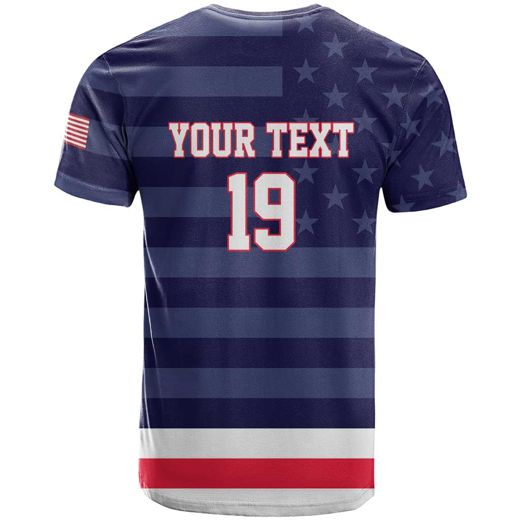 Custom USA Ice Hockey T-Shirt United States Eagle Mascot Style Graphic Tee