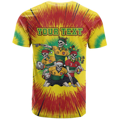 Personalized Lithuania Christmas T-Shirt Skeleton Rugby Tie Dye Vintage Graphic Tee