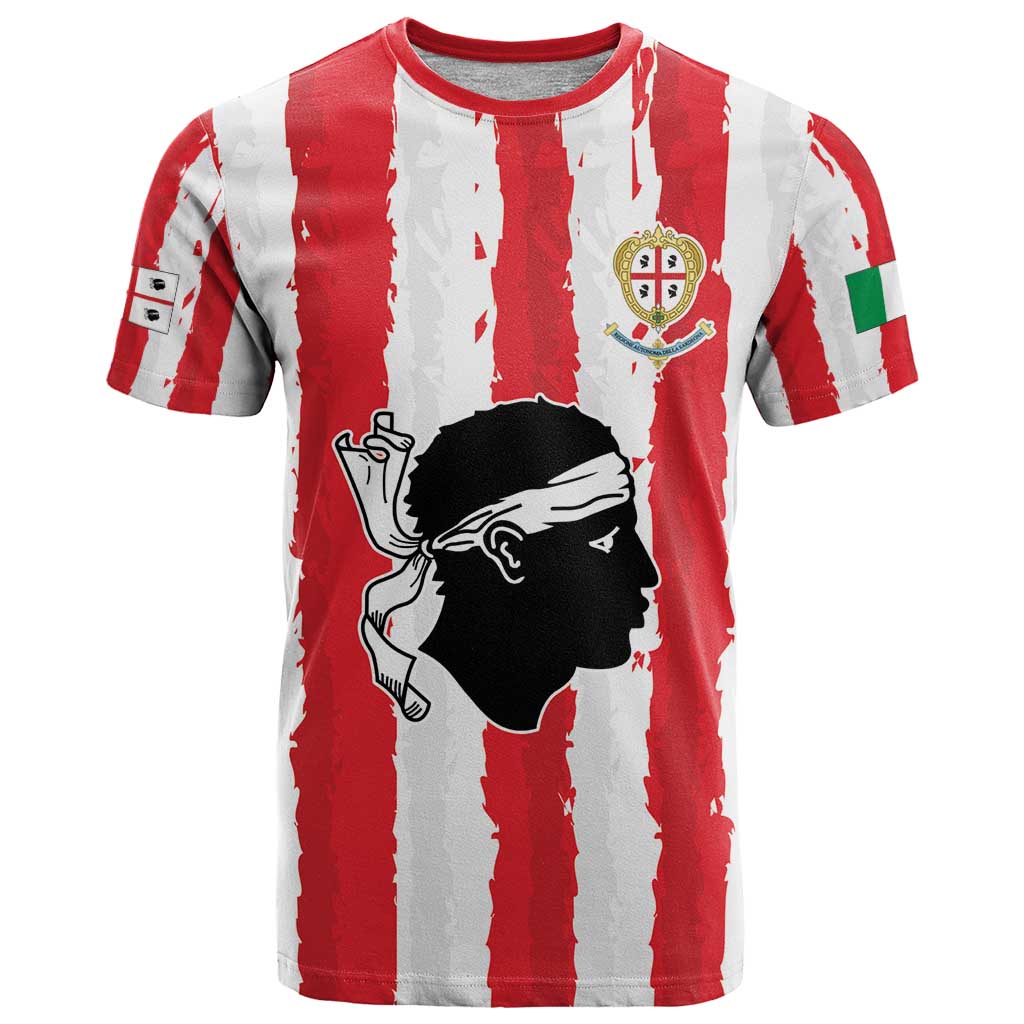 Italy Sardinia T-Shirt Moor's Head With Coat Of Arms Graphic Tee