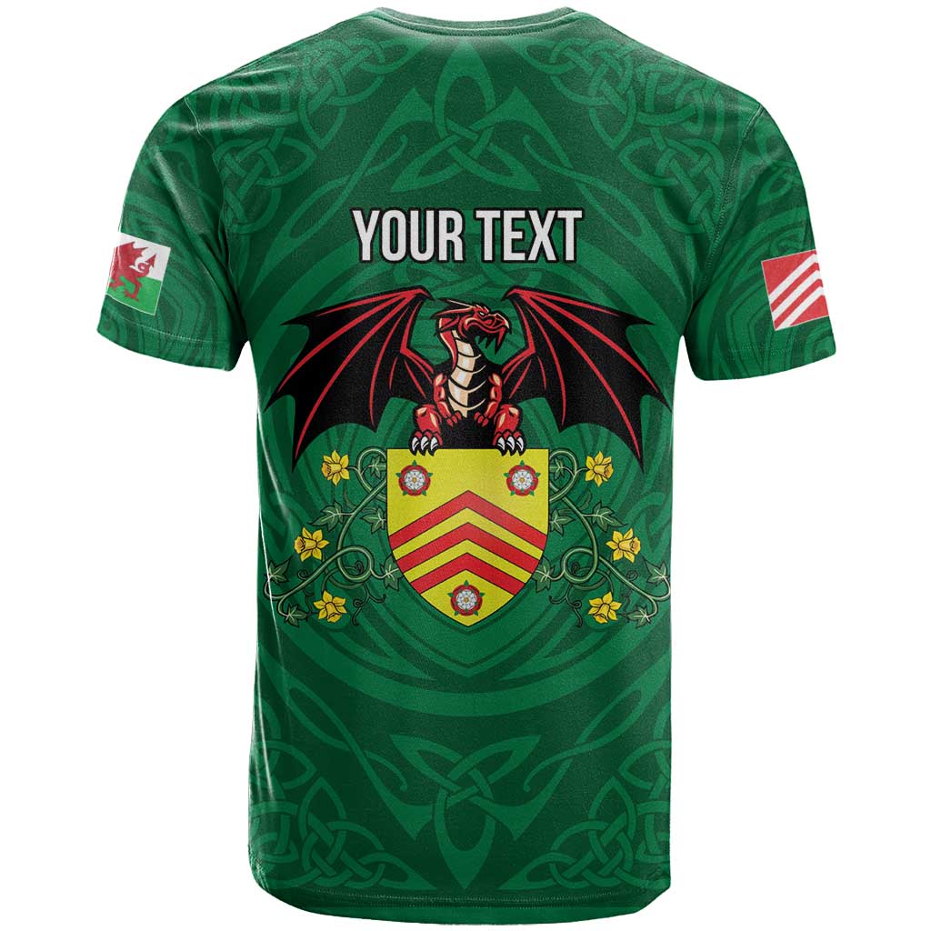 Personalized Glamorgan Wales T-Shirt Welsh Red Dragon And Daffodil Graphic Tee