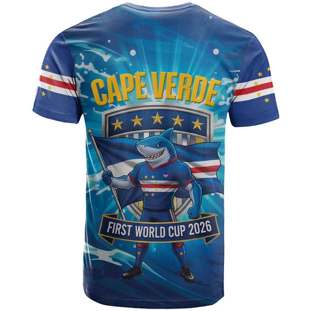 Blue Shark Cape Verde Football T-Shirt First World Cup 2026 Graphic Tee