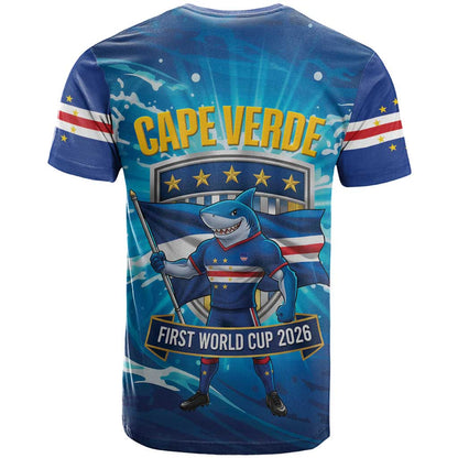 Blue Shark Cape Verde Football T-Shirt First World Cup 2026 Graphic Tee