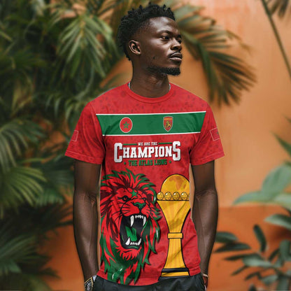 Morocco Champions Football Custom T-Shirt Atlas Lions Rise Graphic Tee