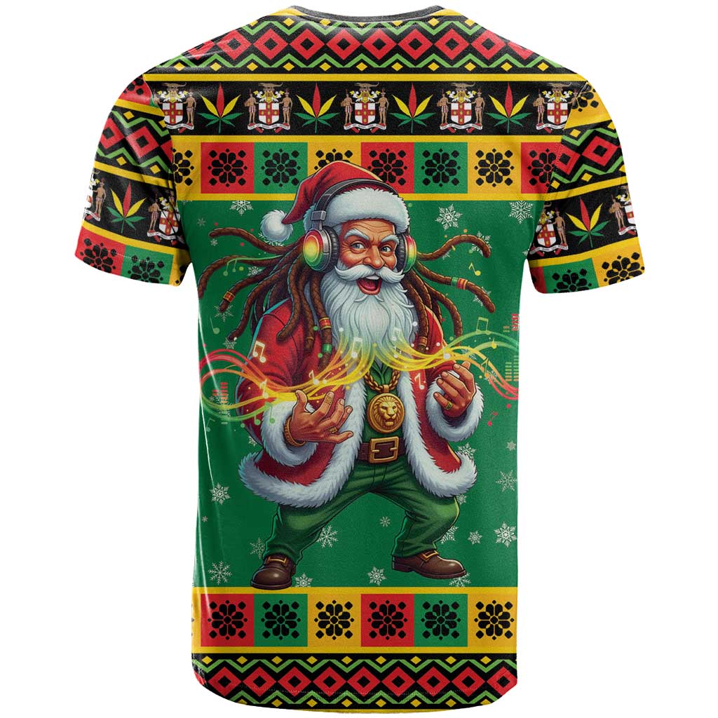 Jamaica Christmas T-Shirt Reggae Santa with Dreadlocks Design Graphic Tee