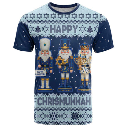 Chrismukkah Nutcracker T-Shirt Funny Hanukkah Xmas Style Graphic Tee