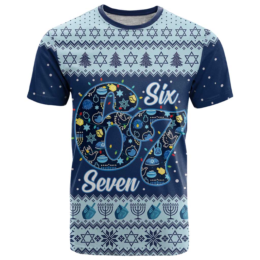 Funny Hanukkah Six Seven T-Shirt Gen Alpha Meme Vibes Graphic Tee