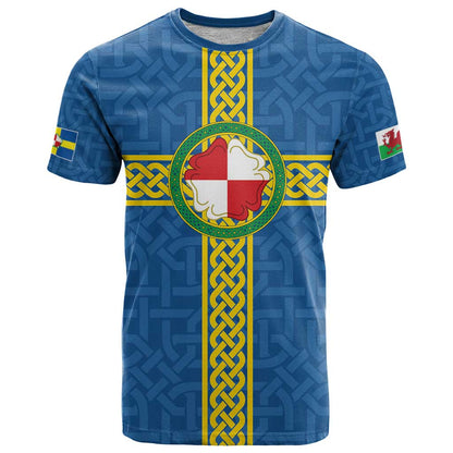 Pembrokeshire Wales T-Shirt Flag And Map Celtic Style Graphic Tee