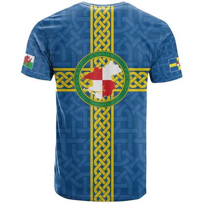 Pembrokeshire Wales T-Shirt Flag And Map Celtic Style Graphic Tee