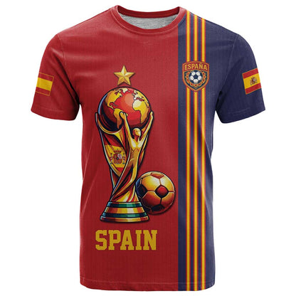 Custom World Football 2026 Spain T-Shirt Road To The Champions Graphic Tee