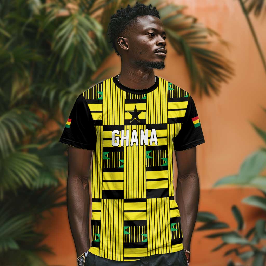 Custom World Football 2026 Ghana T-Shirt Rise With The Black Stars Graphic Tee