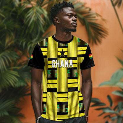 Custom World Football 2026 Ghana T-Shirt Rise With The Black Stars Graphic Tee