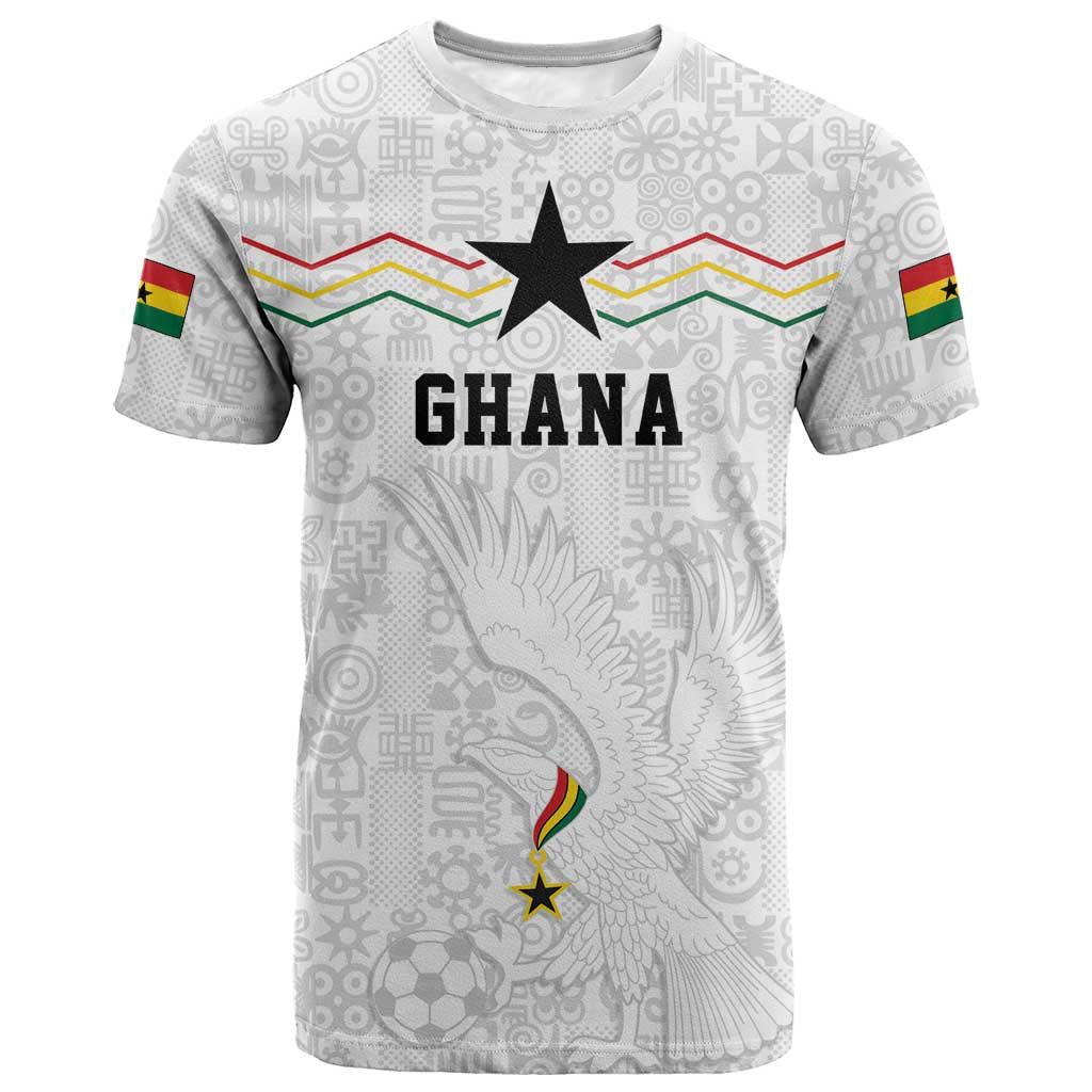 Custom World Football 2026 Ghana T-Shirt Black Stars Rise with White Adinkra Pattern Graphic Tee
