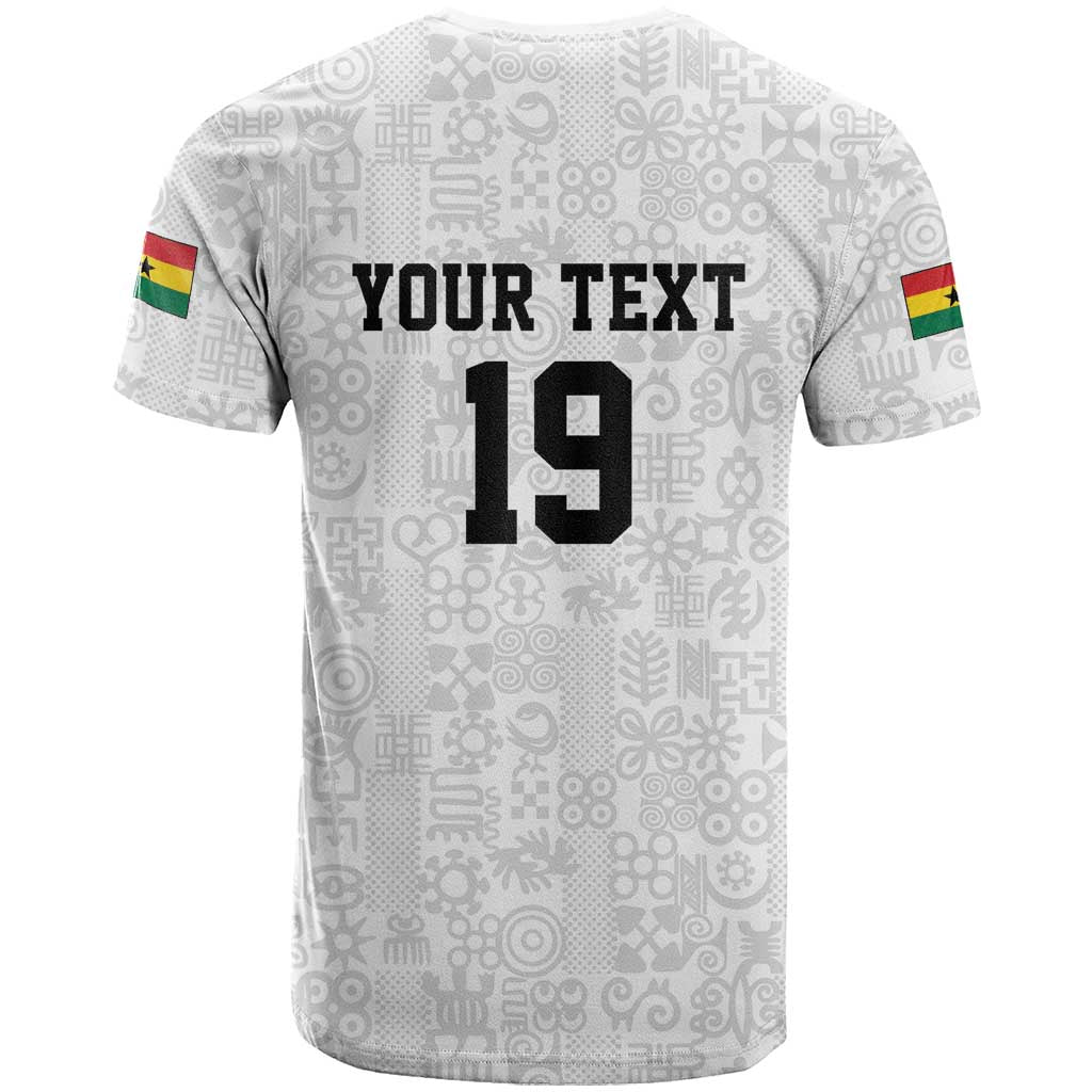 Custom World Football 2026 Ghana T-Shirt Black Stars Rise with White Adinkra Pattern Graphic Tee