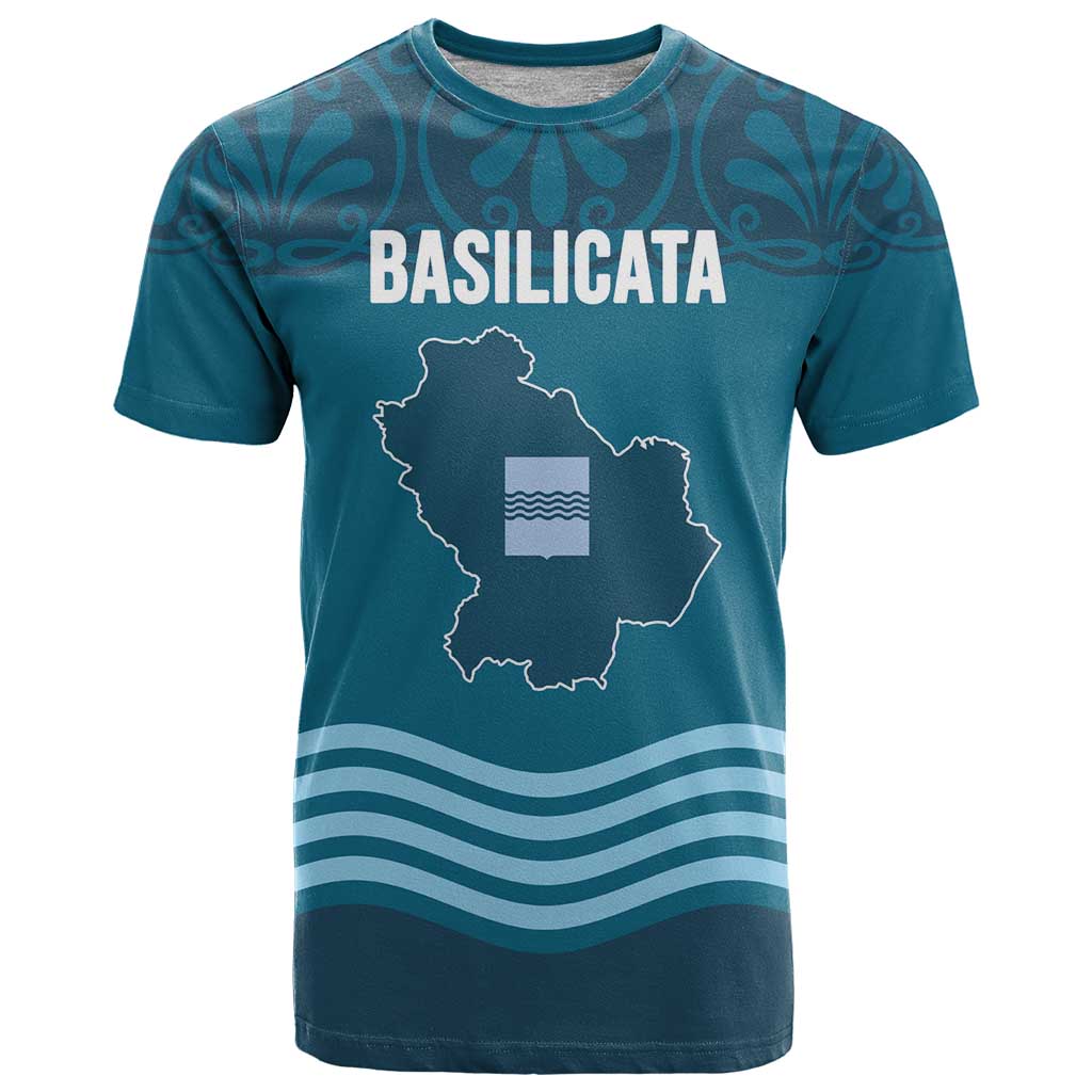Italy Basilicata T-Shirt Map With Flag Style Graphic Tee