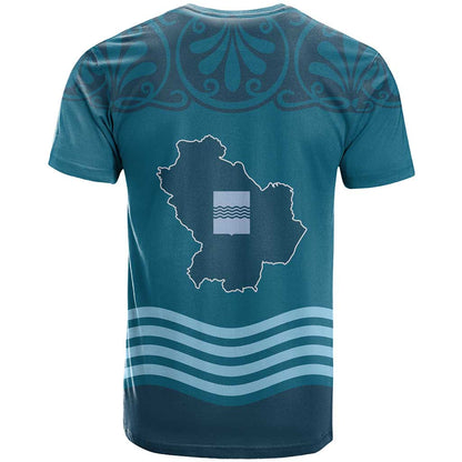 Italy Basilicata T-Shirt Map With Flag Style Graphic Tee