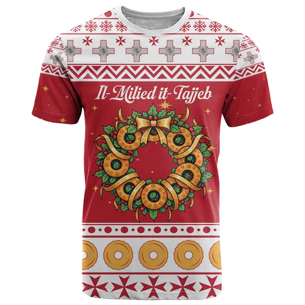 Malta Christmas T-Shirt Maltese Honey Rings Graphic Tee