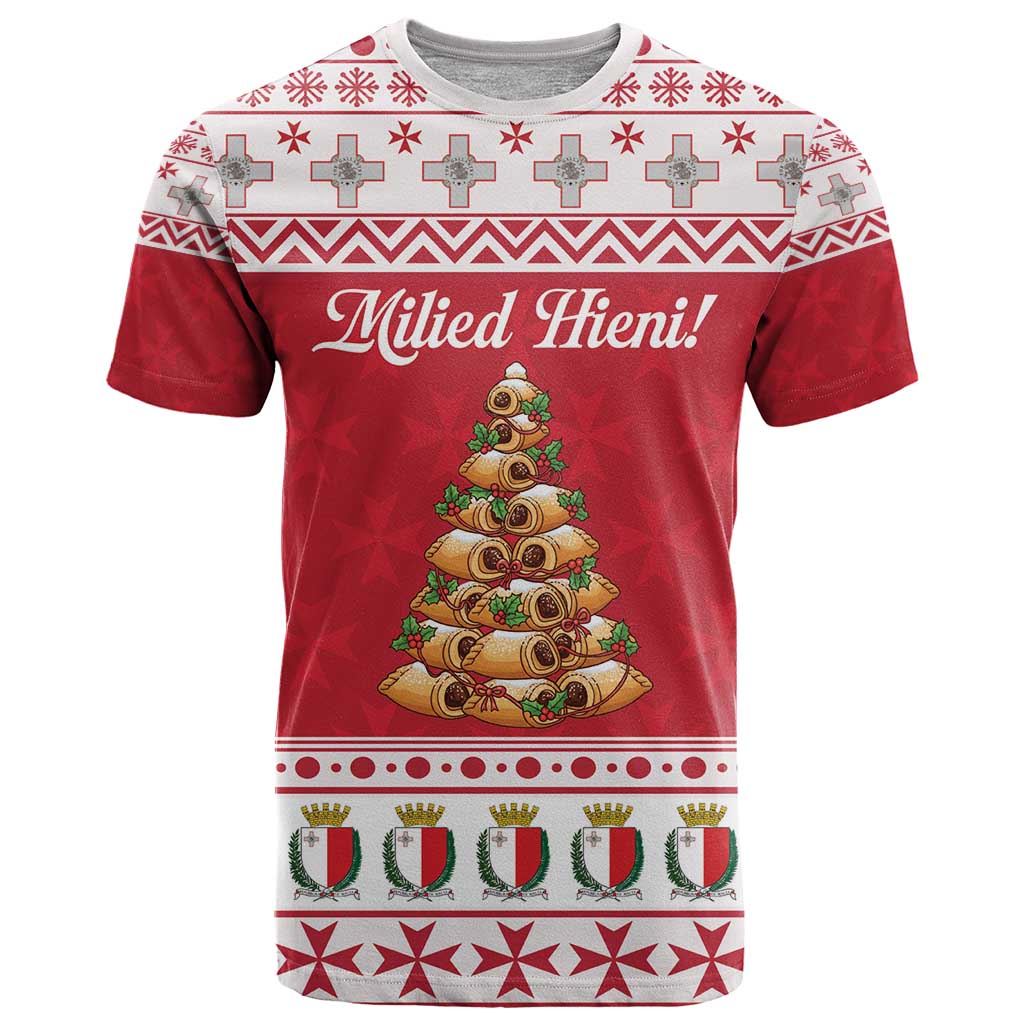 Traditional Maltese Imqaret Pastry T-Shirt Malta Imqaret Christmas Tree Graphic Tee