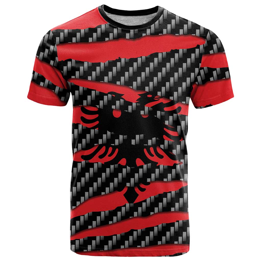 Albania Beast T-Shirt Ripped Flag Graphic Graphic Tee