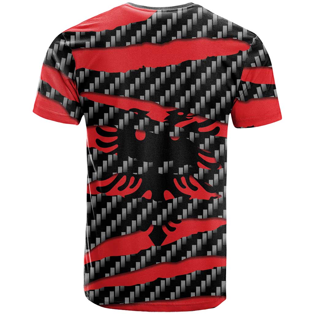 Albania Beast T-Shirt Ripped Flag Graphic Graphic Tee