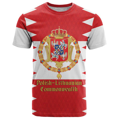 Personalized Polish-Lithuanian Commonwealth T-Shirt Royal Coat Of Arms Style Graphic Tee