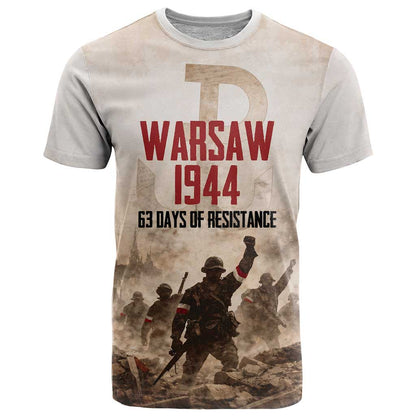 Polish Kotwica Warsaw Uprising 1944 T-Shirt 63 Days of Resistance WWII Graphic Tee