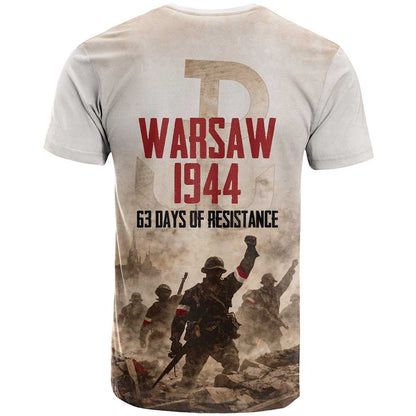 Polish Kotwica Warsaw Uprising 1944 T-Shirt 63 Days of Resistance WWII Graphic Tee
