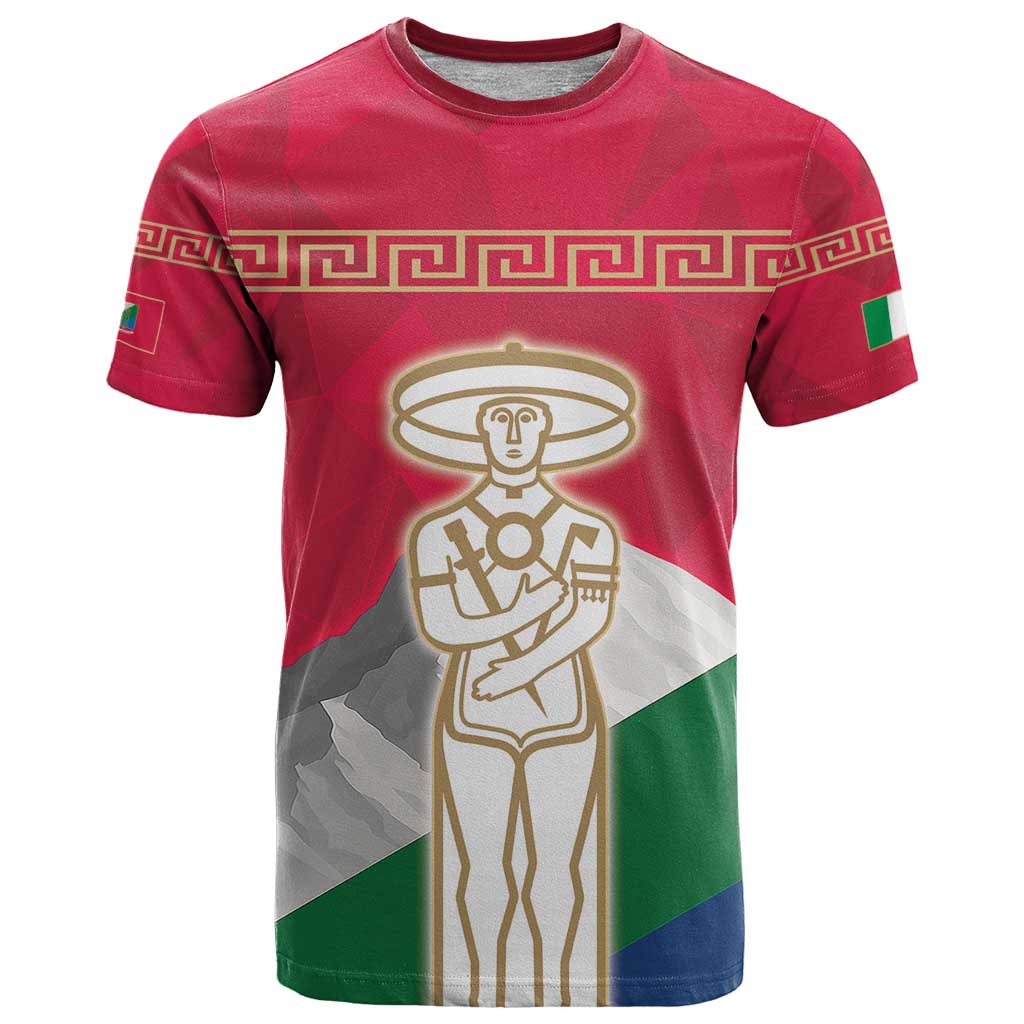 Italy Abruzzo T-Shirt Emblem With Flag Style Graphic Tee