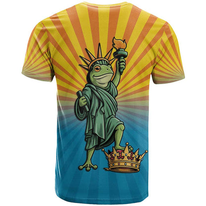 Lady Liberty Portland Frog T-Shirt Frog Protest No Kings In America Graphic Tee