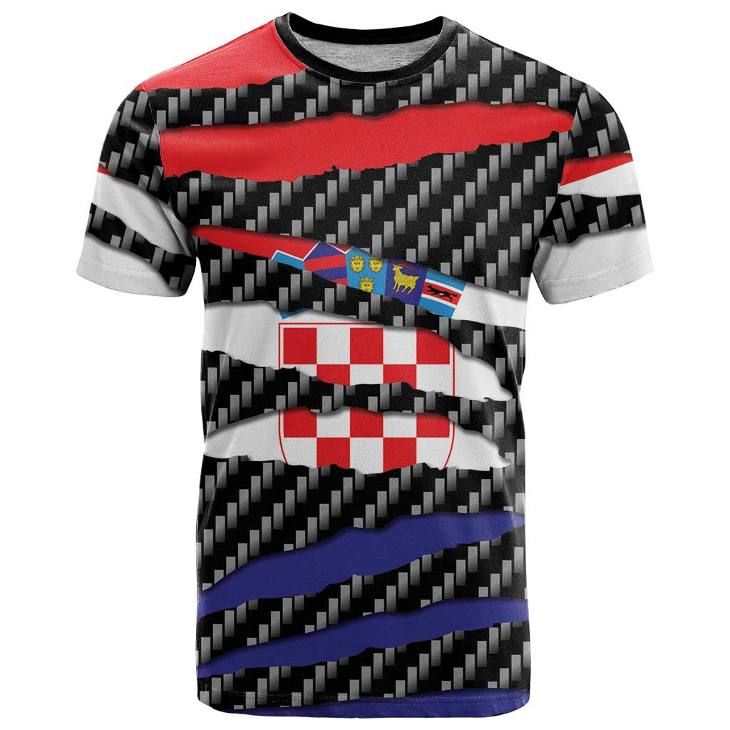 Croatia Beast T-Shirt Ripped Flag Graphic Graphic Tee