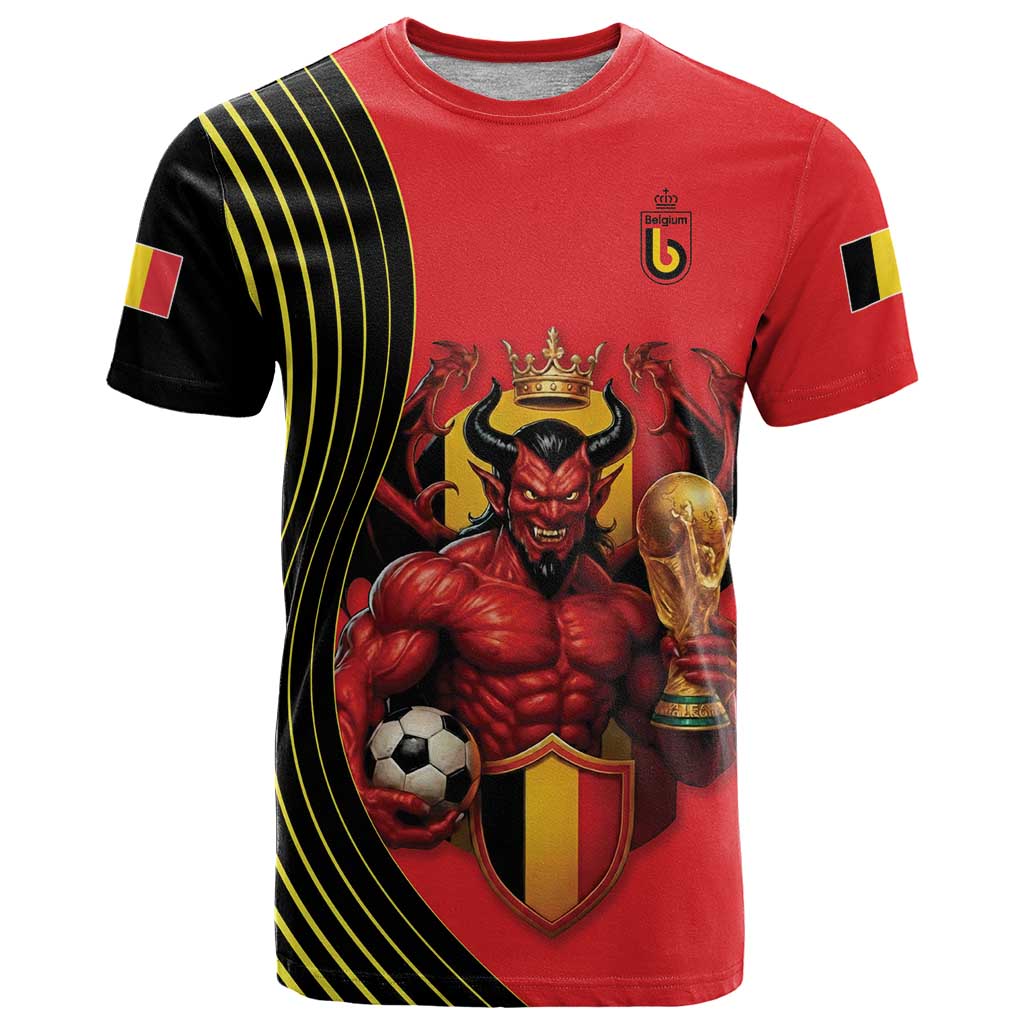 Custom World Football 2026 Belgium T-Shirt Red Devils Go Champions Graphic Tee