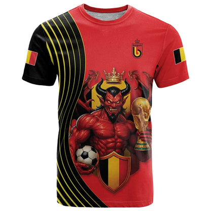 Custom World Football 2026 Belgium T-Shirt Red Devils Go Champions Graphic Tee