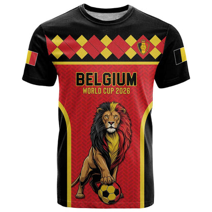 Custom World Football 2026 Belgium T-Shirt Belgian Lion Go Champions Graphic Tee