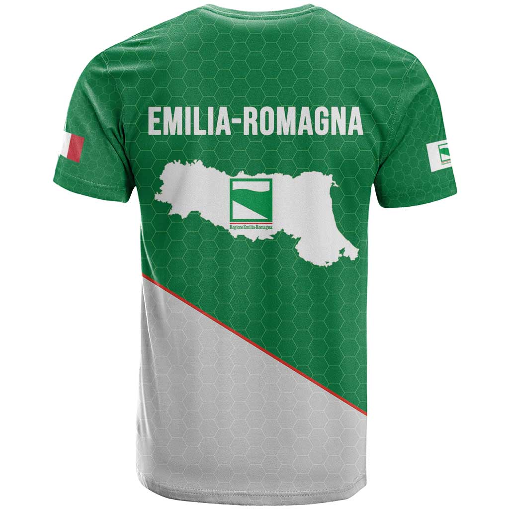 Italy Emilia-Romagna T-Shirt Map With Flag Style Graphic Tee